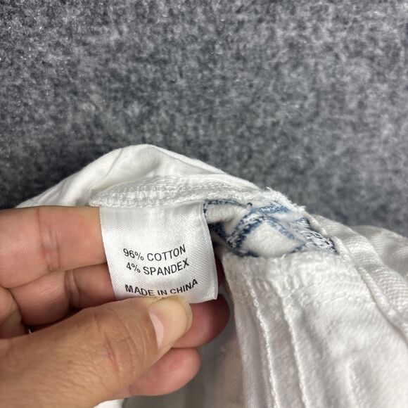 Boston Proper Jeans Womens Size 8 White  Denim Side Stripe Western Boho - Picture 8 of 9